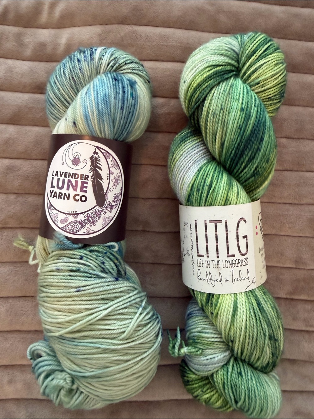 Lavender Lune & LITLG Green/Teal Hand-Dyed Yarn Duo